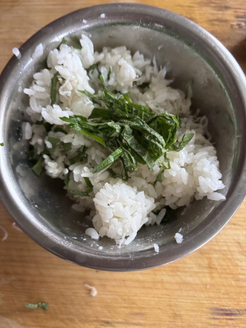 大葉とじゃこの焼きおにぎり_握る前